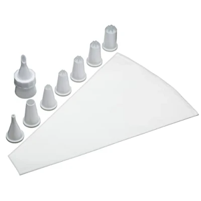 Image of KitchenCraft Sweetly Does It Starter Icing Set with Reusable Piping Bag and Nozzles in Gift Box, Cotton/Plastic, 10 Pieces