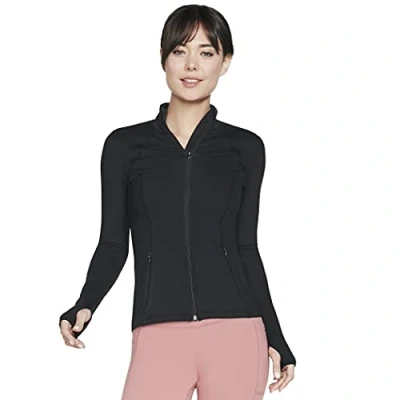 Image of Skechers Women&#039;s Gowalk Mesh Jacket Sweater, Bold Black, S UK