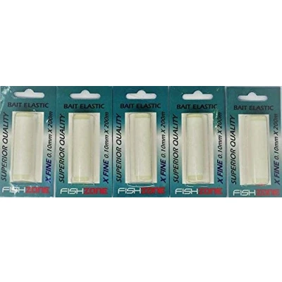 Image of FISHZONE 1000m (5 x 200m Spools) of BAIT ELASTIC Available in Fine 0.10mm and Medium 0.20mm For Baiting up Your Hookbaits (MEDIUM 0.20mm)