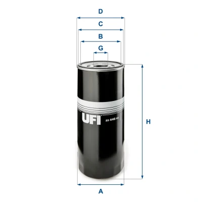 Image of 20843764, 20845764, 21707135 Oil Filter UFI 23.446.00 1 3/8 16 UNF Spin on