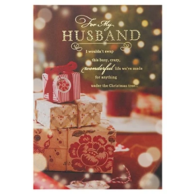 Image of Hallmark Medium Husband Traditional Gold Foil Christmas Card