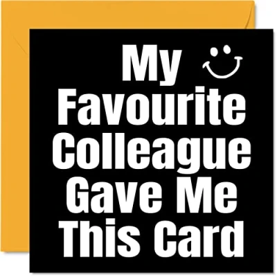 Image of Funny Birthday Cards for Work Colleagues My Favourite Colleague Joke Happy Card from Friend, Banter Leaving Gifts, 145mm x Humour Friendship Greeting Gift
