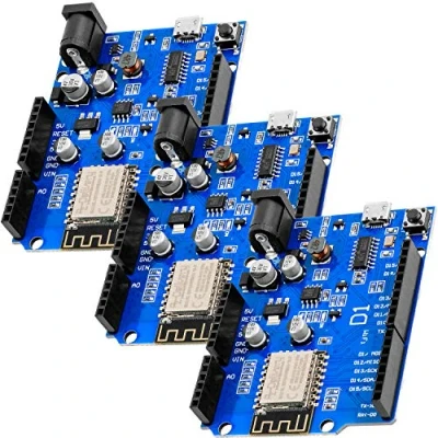 Image of AZDelivery D1 NodeMCU WiFi ESP8266MOD 12F CH340 Micro USB Serial Chip IoT Development Board ESP8266 3.3V PCB Antenna WLAN I2C IIC SPI Compatible with Arduino IDE including E Book! (Pack of 3)