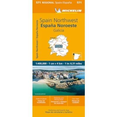 Image of Galicia Michelin Regional Map 571: Straßen und Tourismuskarte 1:400.000 (Michelin Maps, 571)