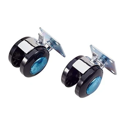Image of MroMax 2 Inches Dia Swivel Twin Wheel Top Plate 360 Degree Casters Black 2pcs/4pcs for Chair