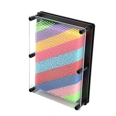 Image of Hilitand Colourful 3D Pin Art Board, Hand Model, Interesting Novel for Kids, Home Office Decoration (Black Large)