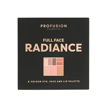 Image of Profusion Cosmetics Full Face Palette Radiance, 8 Shade Eye, and Lip for Natural Bold Makeup Looks, Ultimate Essential Medium to Deep Complexions, Radiance