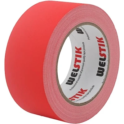 Image of WELSTIK Thin Gaff Tape 50MM*30.2M Gaffa Matt Cloth Tape, Red