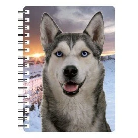 Image of FAITHFUL FRIENDS SIBERIAN HUSKY 3D NOTEBOOK WITH STUNNING EFFECTIVE 3 DIMENSIONAL COVER AND RULED PAGES