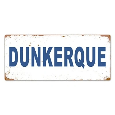 Image of wtf Dunkerque WW2 Street Sign Sticky Pads Metal Wall Plaque Art Inspirational