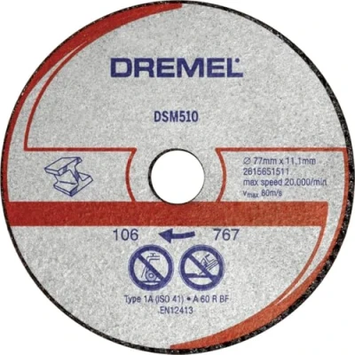 Image of Dremel DSM510 Multifunctional Cutting Disc Multipack, Accessory Set with 3 Discs 77 mm for Circular Saw Sawing and Separating Wood Soft Materials
