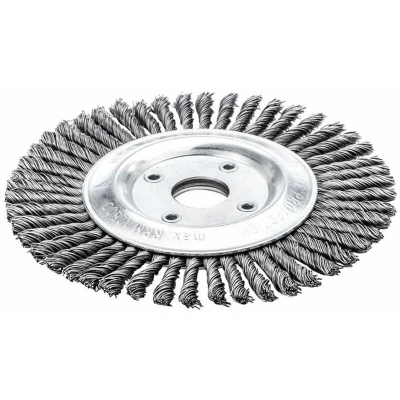 Image of Lessmann Pipeline Brush 40 Knots 125 x 22.2mm Bore Steel Wire LES47320140