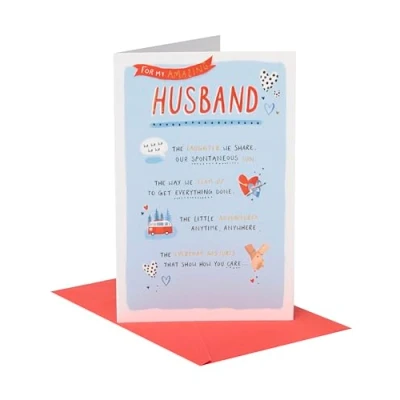 Image of UK Greetings Valentine&#039;s Day Card For Husband Heartfelt Design