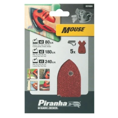 Image of BLACK+DECKER X31024 XJ Piranha Mouse Sander Sheet Set of 5