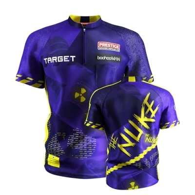 Image of TARGET Darts Luke Littler Dart Shirt 2025, Size: 4XL World Championship Mens Shirt, Adult Cool Play Collarless Top, Dartboards Top Men, The Nuke Player Edition T