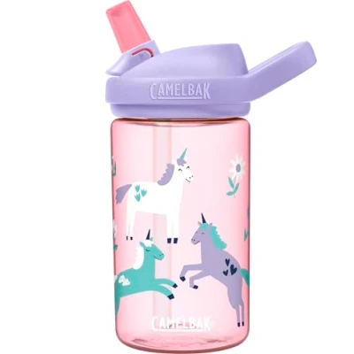Image of CAMELBAK Eddy+ Kids Everyday Water Bottle Strong Drop proof Design BPA Free Leak Dishwasher Safe 400ml, Unicorn Floral