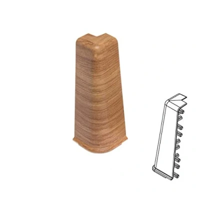 Image of Plastic Skirting Board High Line 2.5m PVC External Corner Alabama Oak M141