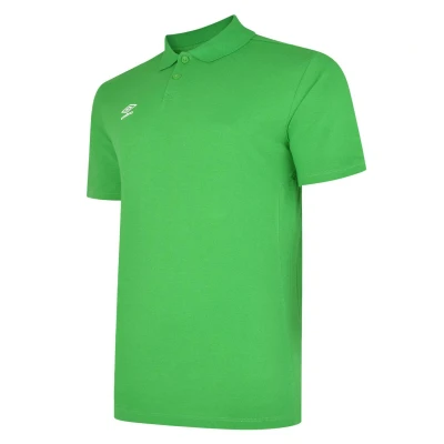 Image of Umbro Mens Essential Polo Shirt (Emerald/White) Multicolour Size Large