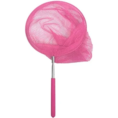 Image of Kids Extendable Fishing Net Butterfy Bug Insect Telescopic Handle Garden Toy Ideal present choice of colours (Pink)
