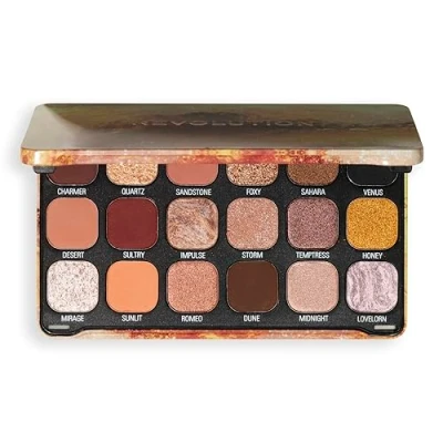 Image of Revolution Beauty, Forever Flawless Eyeshadow Palette, 18 Pigmented Makeup Shades of Mattes &amp; Shimmers, Vegan Cruelty Free, Bronze Temptation