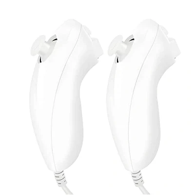 Image of Sporgo Pack of 2 Nunchuk Controller for Wii: Wii U Video Gamepad, Right Nunchaku with Motion Plus, Replacement Nunchuck Controllers are Perfectly Compatible and Console