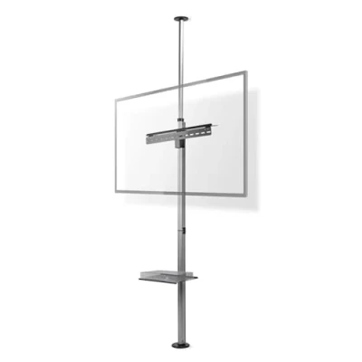 Image of Nedis Floor to Ceiling TV Stand, Adjustable Height, Suitable for 37 70 in Screens, 30 kg Weight Limit, Black/Silver