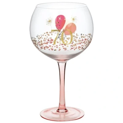 Image of Shudehill Giftware Rush Blossom Special Birthday Gin Glass (70th)
