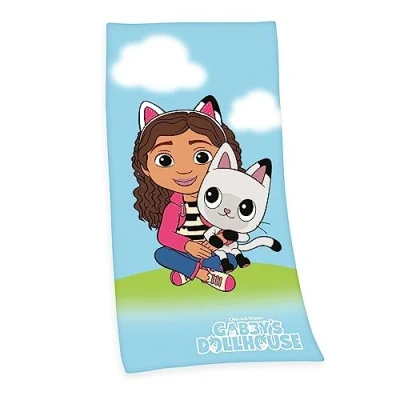 Image of Herding Velour towel Gabby&#039;s Dollhouse, 75 x 150 cm, 100% cotton,
