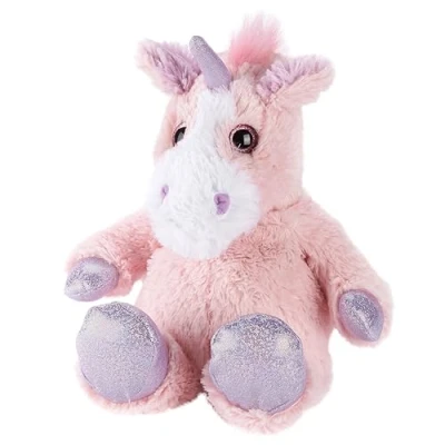 Image of Warmies Plush Iridescent Pink Unicorn Microwavable, Weighted Teddy Slightly Scented with French Lavender, Microwavable Toys