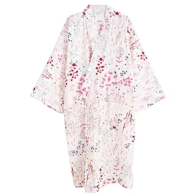 Image of Fancy Pumpkin Women&#039;s Kimono Robe Yukata Bathrobe Pajamas #01 Pink