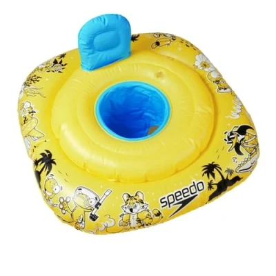 Image of Speedo Infant Swim Seat Learn to Floatation Float, Bright Yellow/Black/Azure Blue, 12 24 Months