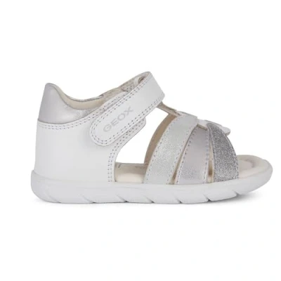 Image of Geox Baby B Alul Girl C Sandal, White Silver, 7 UK Child