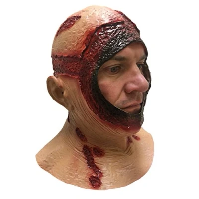 Image of Rubber Johnnies Johnniesfx, BLOODY HOOD MASK, Full Head, Latex, Jason, Halloween Accessories, Horror, Movie, Scary, Fancy Dress MASKS