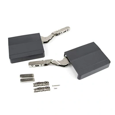 Image of Emuca Stay for Lift ups Furniture Door,Lift up Hinge System, Strength 1.600 3.600, Steel and Plastic, Anthracite Grey
