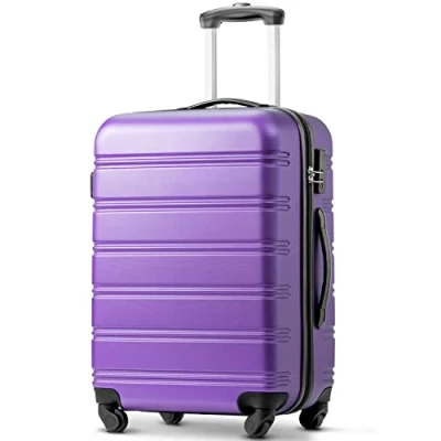 Image of Merax Luggage, Airline Approved, Lightweight 4 Wheel ABS Hard Case Suitcases, Secure TSA Lock, with Internal Storage Pocket, (Purple, 20INCH)