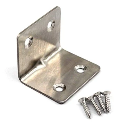 Image of (20 Pieces) Angle Connector Corner Brackets Stainless Steel L Shape Brace for Wood Shelving 38x30x30mm