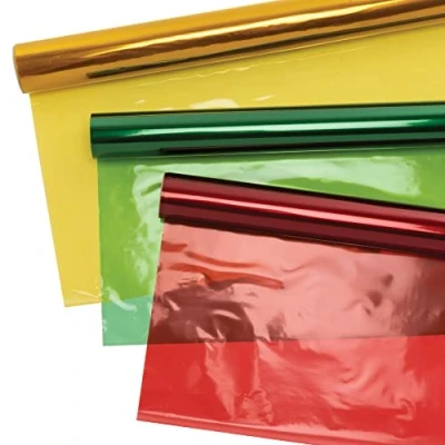 Image of Baker Ross FE803 Cellophane Rolls Pack of 3, Arts and Crafts Supplies for Kids, Christmas Crafting Material Gifts