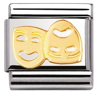 Image of Nomination Theatre Masks Charm Stainless Steel