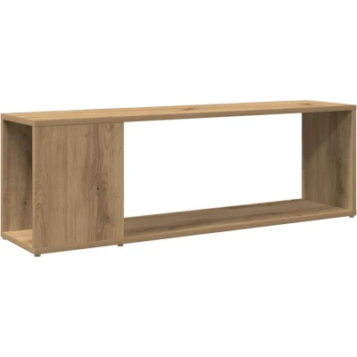 Image of vidaXL TV Cabinet Stand Unit Media Console, Artisan Oak, Engineered Wood, 100x24x32 cm, Ample Storage, Easy Clean, Living Room/Bedroom, Scandinavian Style
