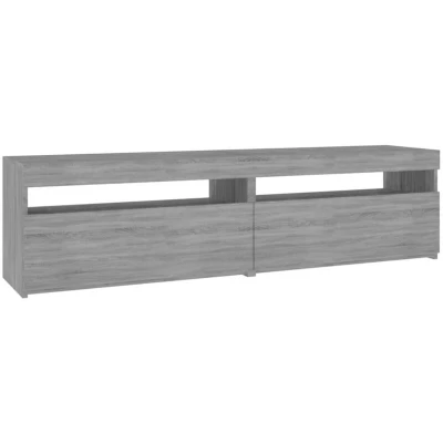 Image of vidaXL TV Cabinet with LED Lights 2 pcs Grey Sonoma 75x35x40 cm