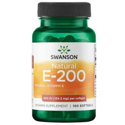 Image of Swanson, E 200, High Dose Vitamin E, 200IU, 100 Softgels, Gluten Free, GMO Free