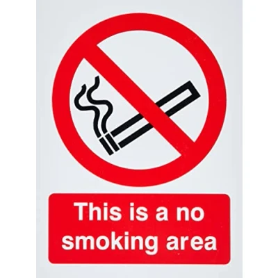 Image of This Is A No Smoking Area Sign 150mm x 200mm Rigid Plastic