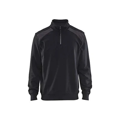 Image of BLÅKLÄDER Sweater Two Tone Half Zip Men XL Black/Dark Grey