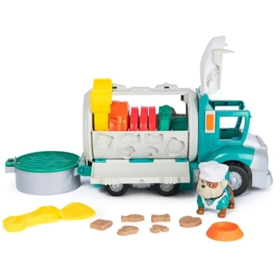 Image of Rubble and Crew, Growlin’ Grub Food Truck Playset, Action Figure, Play Kitchen Accessories Kinetic Build It Sand, Kids’ Toys for Boys Girls 3+