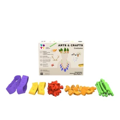 Image of Toyi Arts &amp; Crafts Costume Building Kit 48 pcs Fancy Dress Craft Set, Make Your Own DIY Costumes, Creative Dressing Up Toolkit, Children’s Tools Sets, Art Gifts For Kids, Age 4 Years +