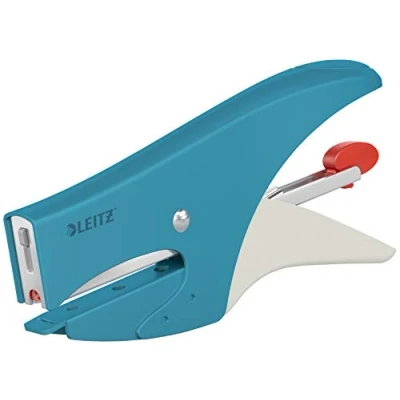 Image of Leitz Stapling Pliers, 15 Sheet Capacity, Back Loading, Including P1 (No. 8) Staple, Calm Blue, 56440061