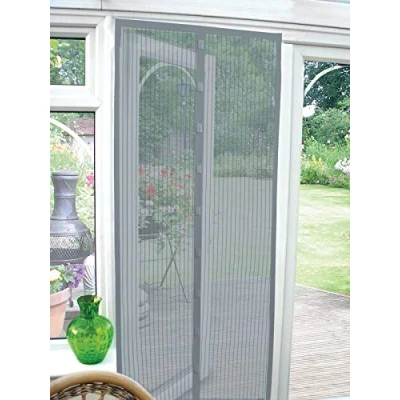 Image of COUNTRY CLUB Magnetic Door Screen 90 x 210cm, Heavy Duty Fly Mesh with Powerful Magnets, Durable Mosquito Insect Curtains Cover, Keeps Bugs Out, Child and Pet Friendly, Grey