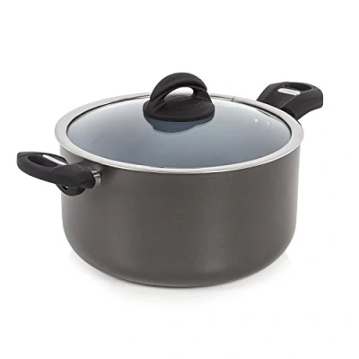 Image of Tower T80304 Cerasure 24cm Casserole Dish with Non Stick Coating, Suitable for all Hob Types, Graphite, Grey