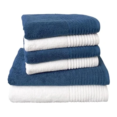 Image of Dyckhoff Brilliant 0410996205 Towel Set 6 Piece Including 2 Bath Towels 70 x 140 cm and 4 Hand 50 100 Champagne