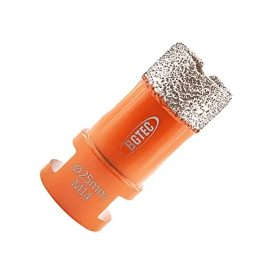 Image of BGTEC Diamond Drill Bit Tile Hole Saw 25mm with M14 Thread for Porcelain Ceramic Granite Marble Masonry Stone Vacuum Brazed 60mm Length